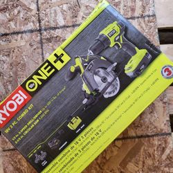 Ryobi 18V Drill and Circular Saw Starter Kit with Two 1.5Ah Batteries and Charger