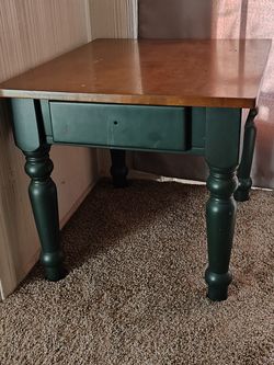 Green & Wood Console Table / Bookshelf (3pcs)