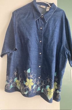 Women short sleeve jean jacket size 3X