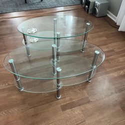 2 Glass Side Tables 