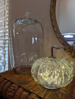 Glass Pumpkin Decor Set Fall Deocr