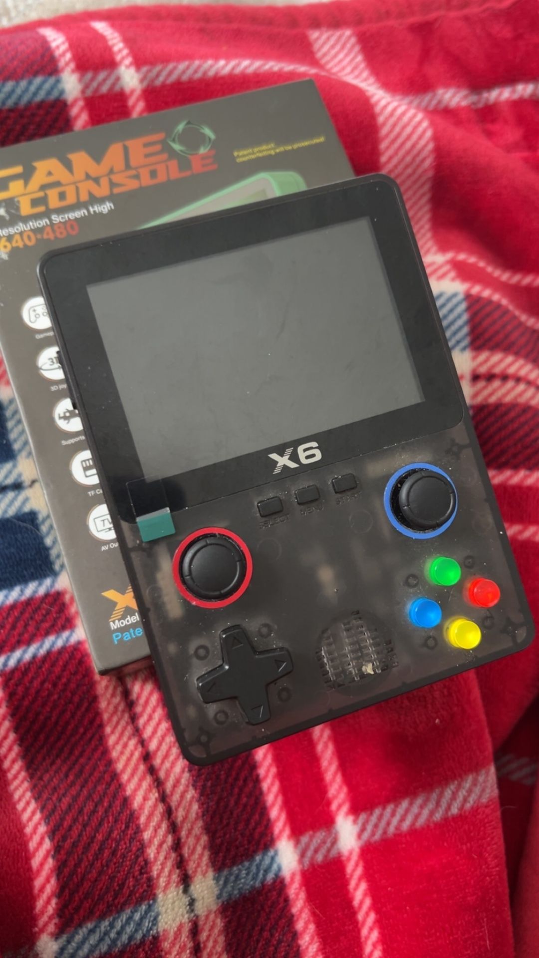 GAME CONSOLE MODEL X6 Resolution Screen High - 640 *480 Patent No. : ZL(contact info removed)484.0