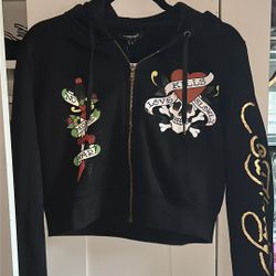 Women Ed Hardy Zip Front Hoodie