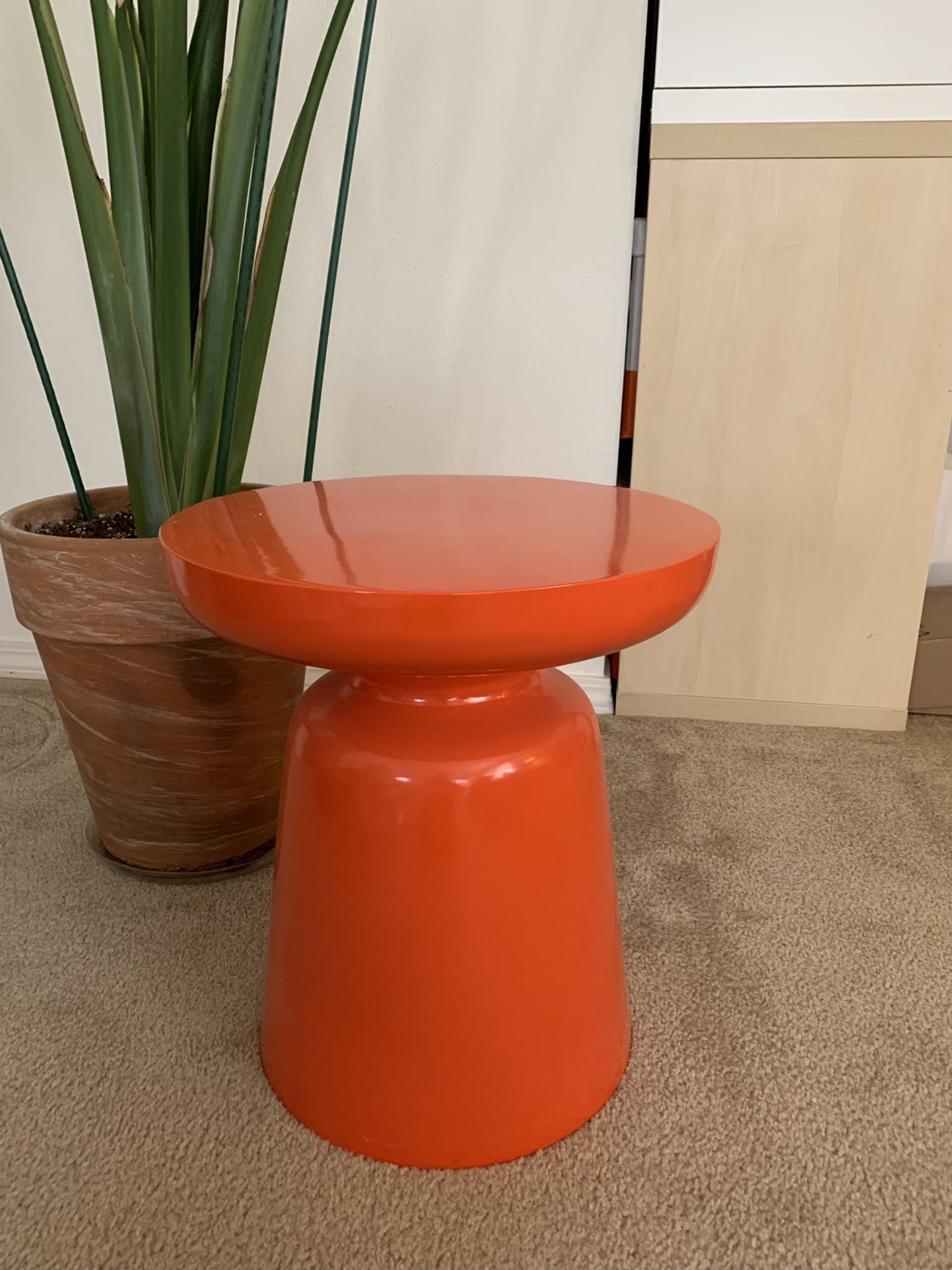 West Elm Martini Side Table- Hot Orange