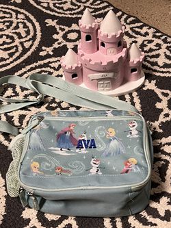 Personalized Pottery Barn Name Ava Frozen Lunchbox And Castle Piggie Bank