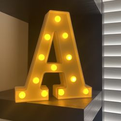 lighted letter A 