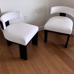 Set of 2 RH Elgin Fabric Dining Side Chairs (restoration Hardware)