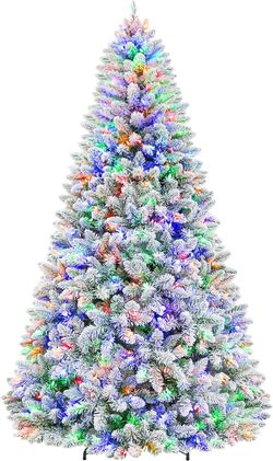 7.5 ft Prelit Snow Christmas Tree (FULLY NEW)