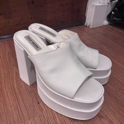 Steve Madden White Platform Sandals
