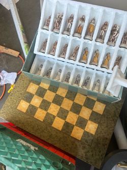 Decorative Chess Set with Board and Pieces