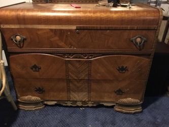 Antique dresser and mirror