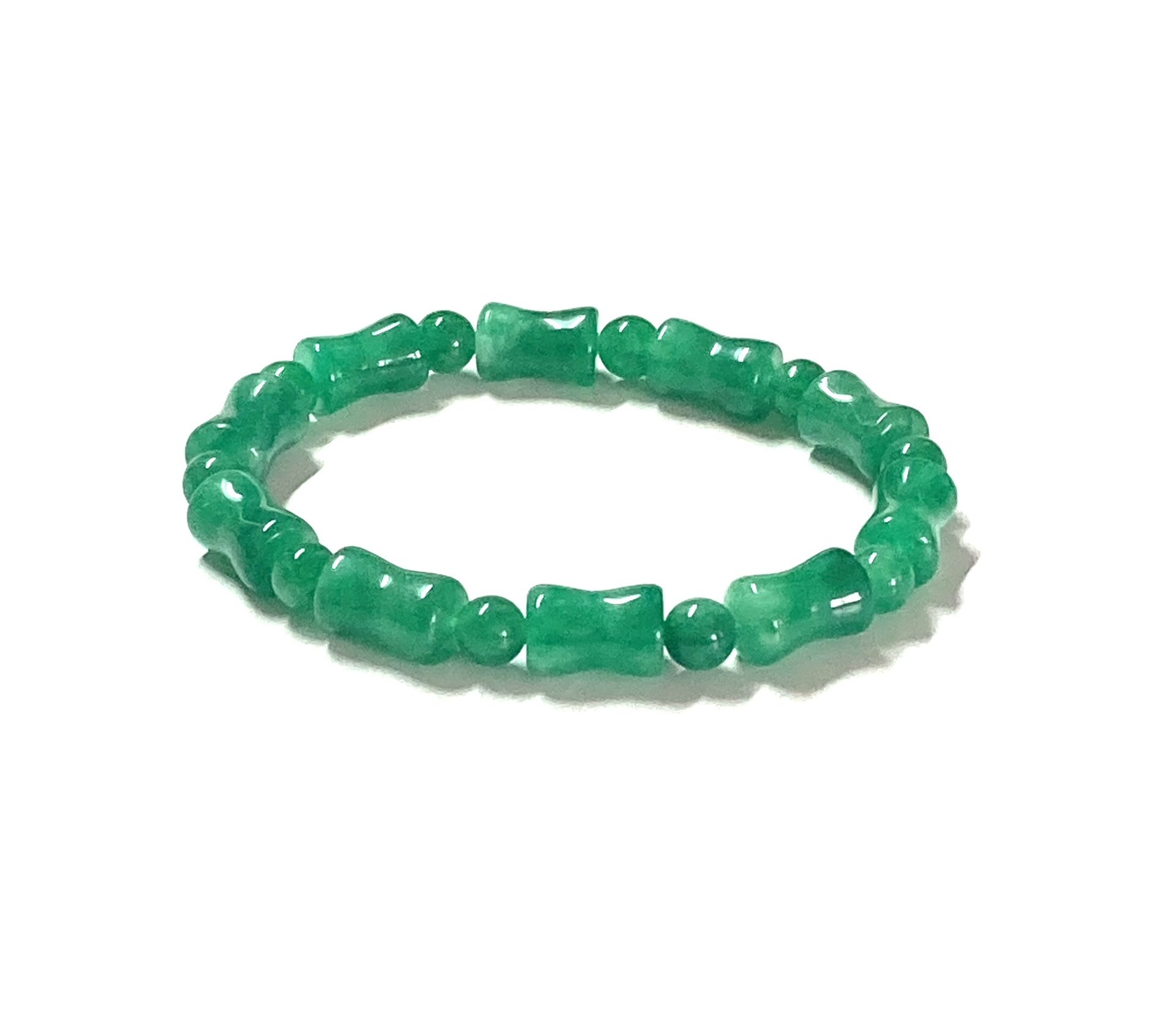 Green Jade jadeite bamboo bracelet bangle 3.5-4 inches