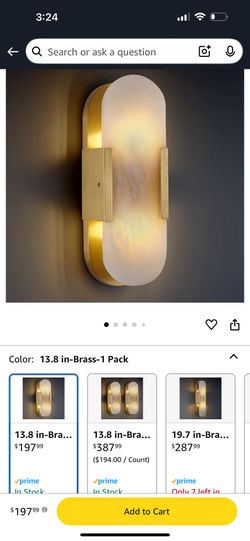 13.8” Brass Alabaster Sconces Lighting 