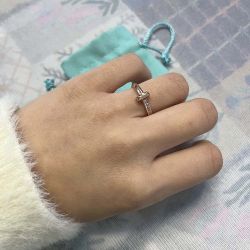 Rose Gold Ring with Pavé Diamonds 