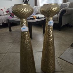 Gold  Furniture  Candle Holders.   New