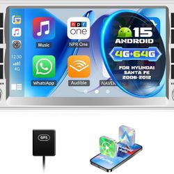 Android 15 Double DIN Car Stereo for Hyundai Santa Fe 2006-2012