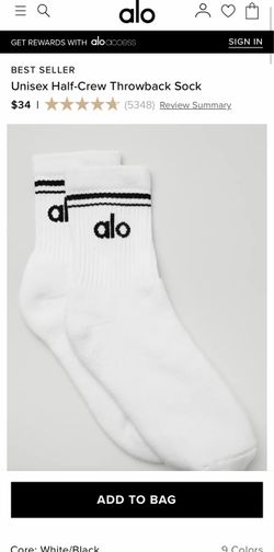 Alo Unisex Half-Crew Throwback Socks