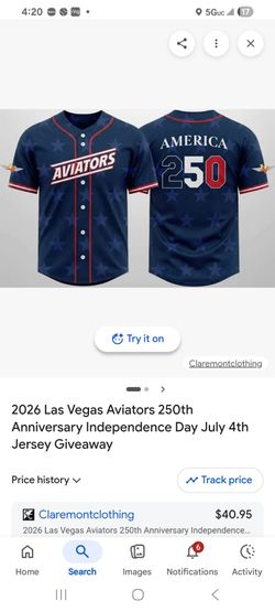 Las vegas aviators 250 independence day jersey