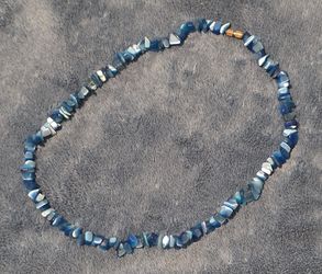 Synthetic Blue Cat's Eye Glass Necklace