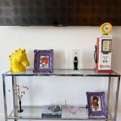 Glass/Chrome Contemporary Display Unit/Wall Unit