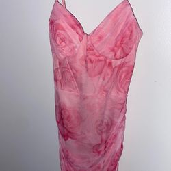 Pink Floral Windsor Dress- small