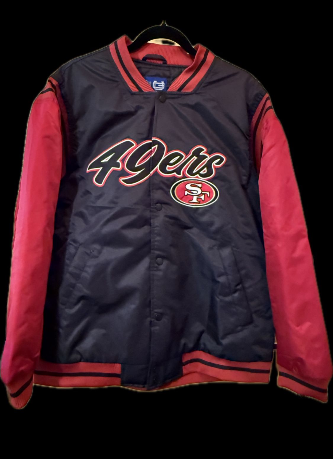 SF 49ers Black Jacket w/ Red Sleeves