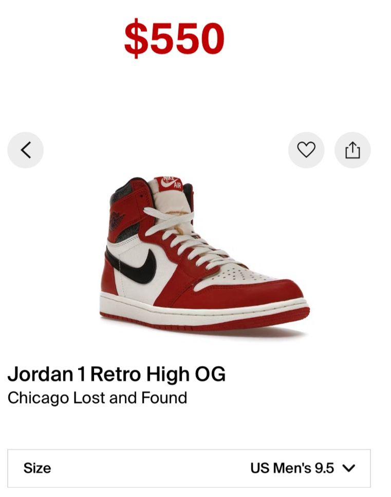Jordan 1 Retro High OG Lost And Found (9.5)
