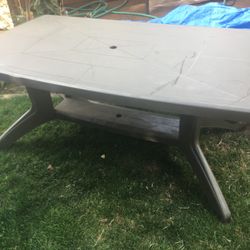 PVC Picnic Dining Table With Umbrella Hole