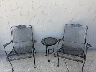 Rod iron seats and table