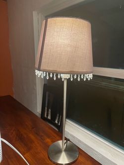 Table Lamp with Crystal Bead Trim