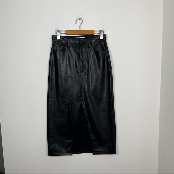 Abercrombie & Fitch Vegan Leather Midi Skirt Sz 25
