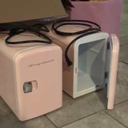 2 Mini Pink Frigidaire Fridge 