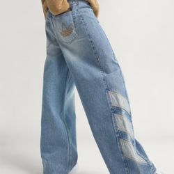 Adidas flared bottom jeans