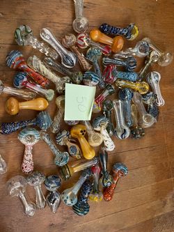Lot of 50 Assorted Glass Hand Pipes