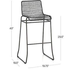 Tig Graphite 30” Bar Stool, Set of 2, from Crate and Barrel