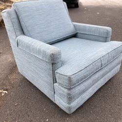 Vintage Mid Century Modern Powder Blue Rolling Wheeled Arm Chair 1950s 1960s 