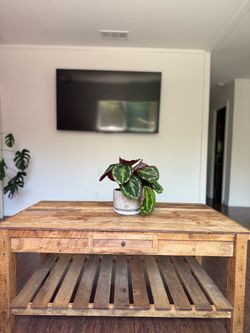 Rustic Reclaimed Wood Coffee Table + Side Table – $200