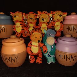 Disney bean bag plush toys of Pooh & Eeyore for $6 each