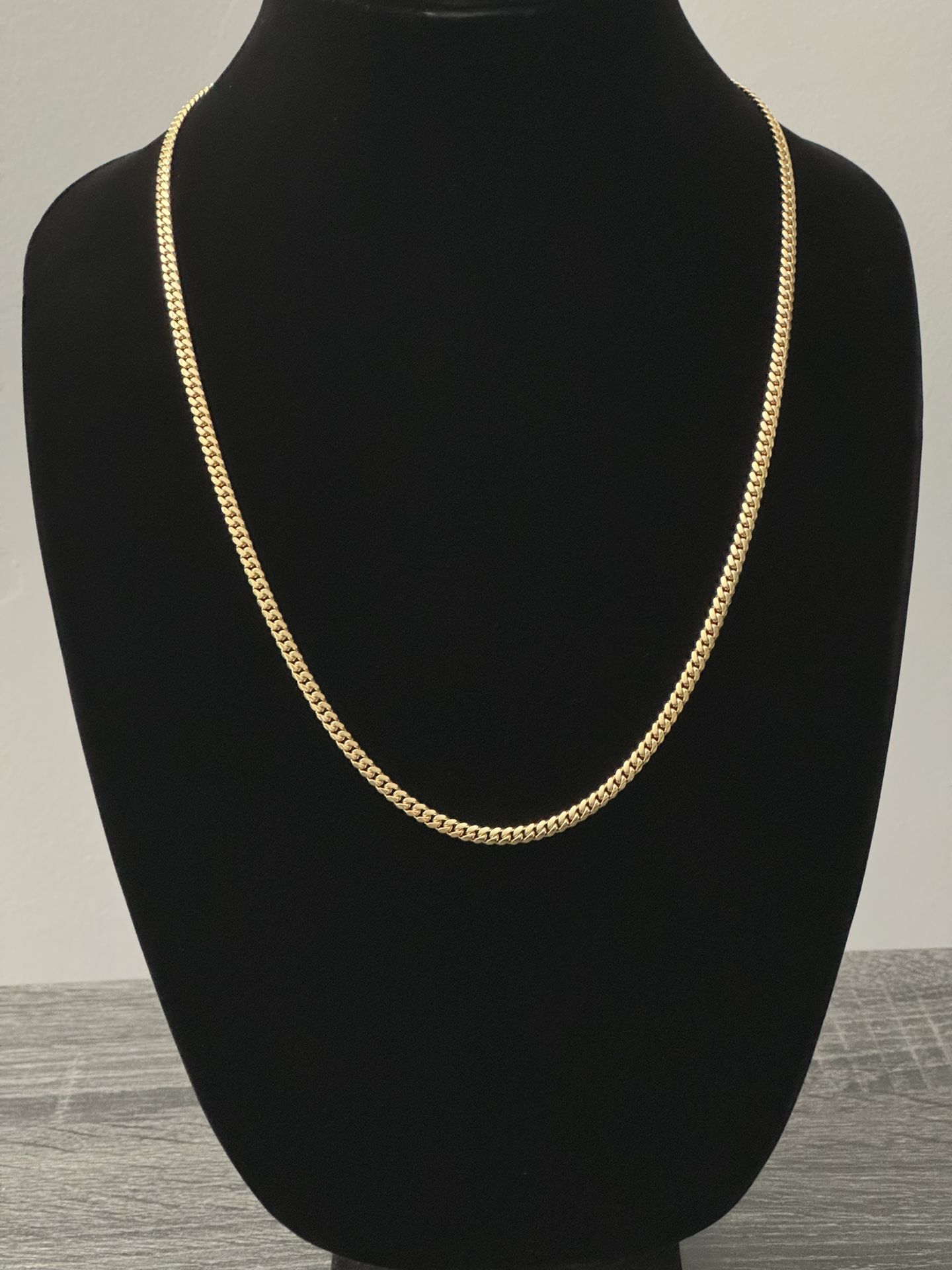 14k Solid Yellow Gold Cuban Link Chain