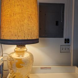 Vintage Etched Glass Table Lamp

