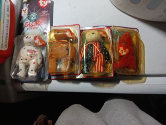 Lot Of 4 Mcdonalds Teenie Beanie Babys Including Rare Error Glory