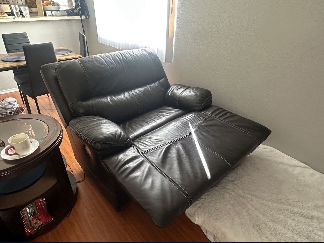 Dark Brown Leather Reclining Couch
