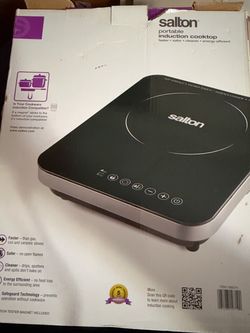 Salton Portable Induction Cooktop Electric Single Burner Stove with Box