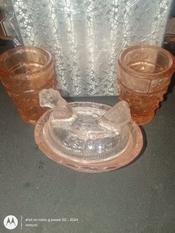 Pink Crystal Glass Set