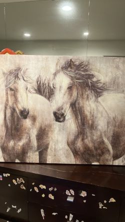 Two horses painting, 47” x 35”
