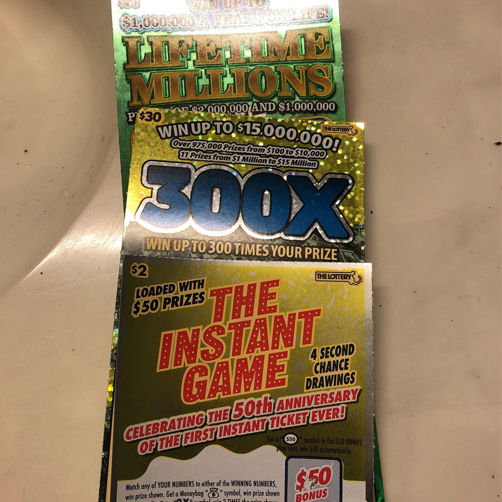 Second chance, scratch tickets for one dollar apiece only