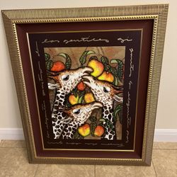 Luis Sotill -“Giraffe con Mangoes” giclee print