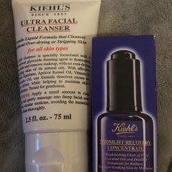 Keihl’s Ultra Facial Cleanser & Night Time Recovery Concentrate 