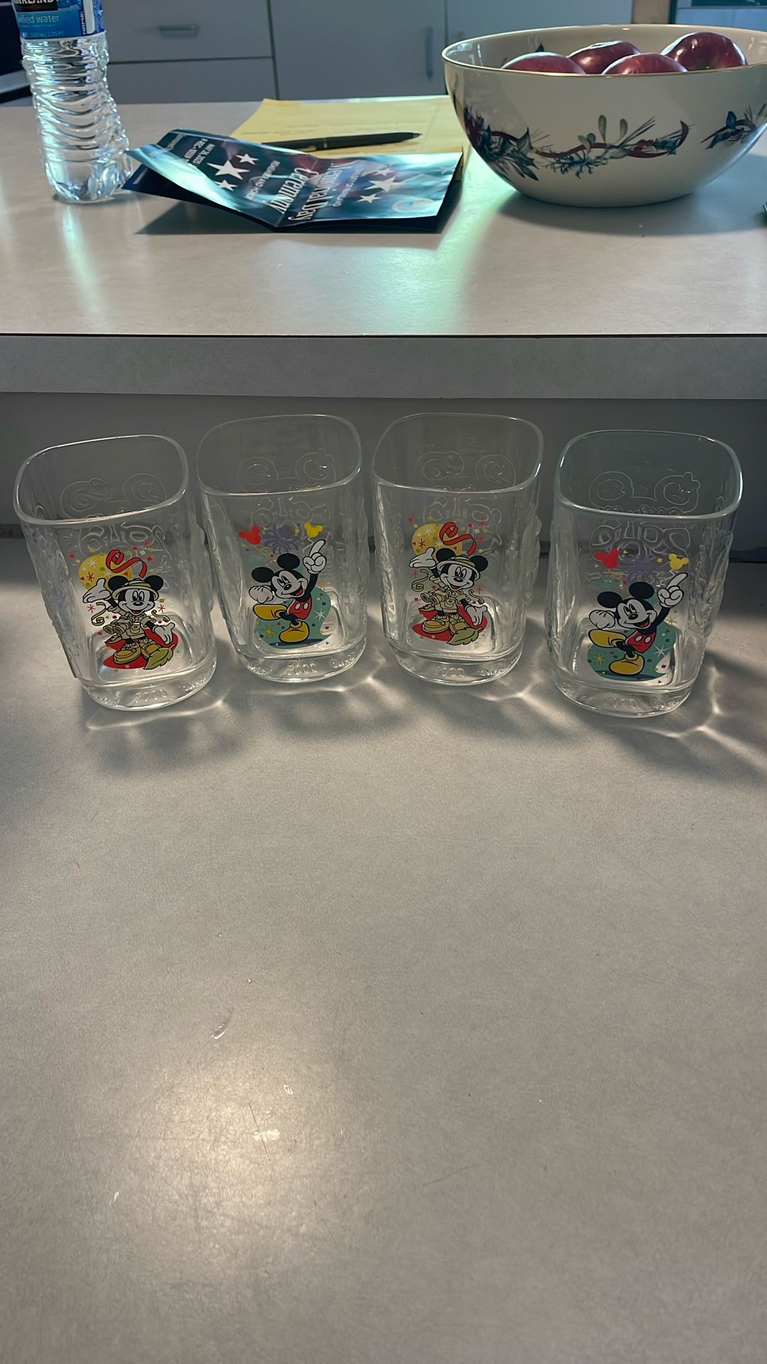 Disney Commemorative Glasses, Set Of 4