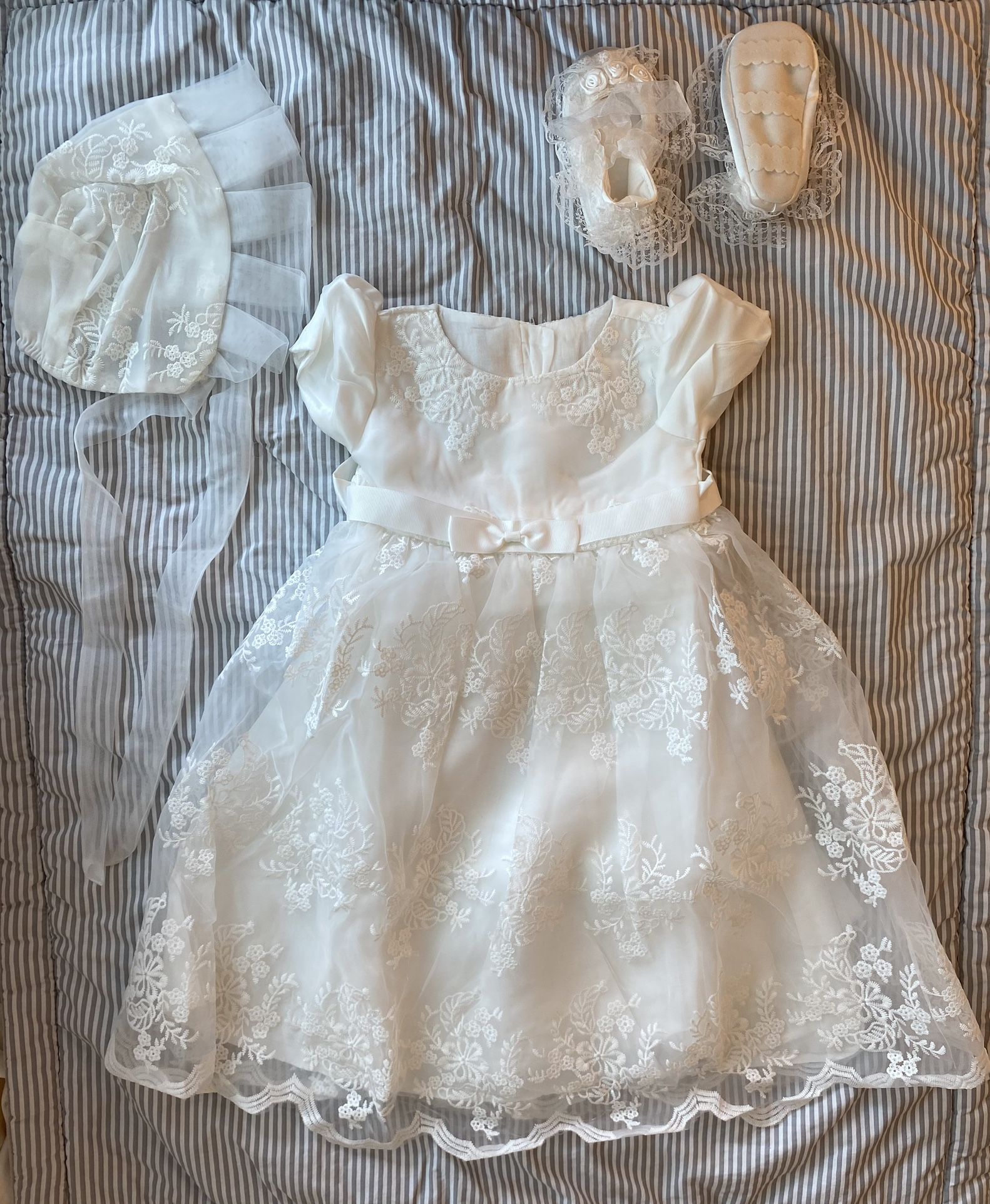 Glamulice Christening Baptism White Baby Dress